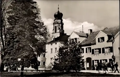 Ak Bad Griesbach im Rottal Niederbayern, Kirche, Ortsansicht