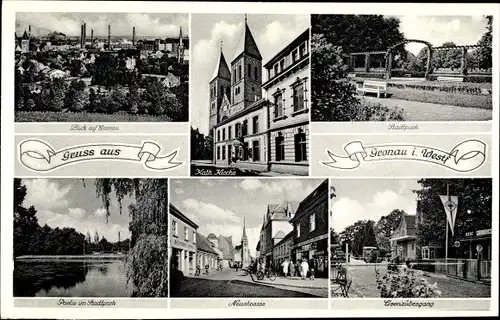 Ak Gronau, Totale, Stadtpark, Neustraße, Grenzübergang