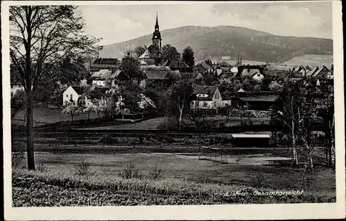 Ak Elstra in der Oberlausitz Sachsen, Totalansicht vom Ort, Blick auf die Kirche