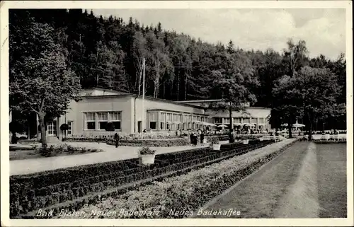 Ak Bad Elster im Vogtland, Neuer Badeplatz, Neues Badecafe