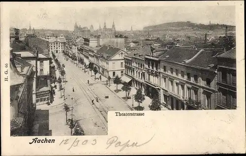 Ak Aachen in Nordrhein Westfalen, Theaterstraße