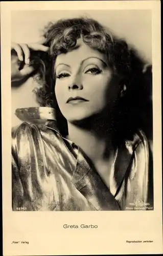 Ak Schauspielerin Greta Garbo, Portrait