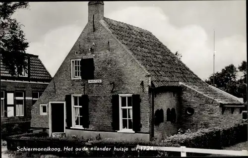 Ak Schiermonnikoog Friesland Niederlande, Het oude eilander huisje uit 1724