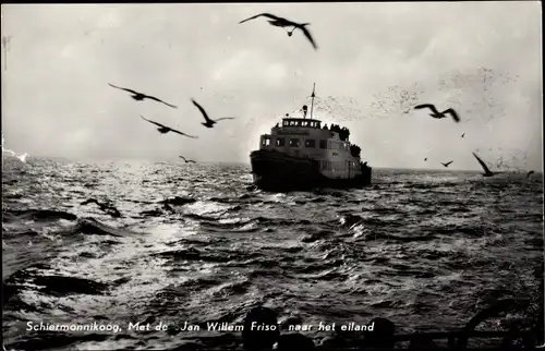 Ak Schiermonnikoog Friesland Niederlande, Met de Jan Willem Friso naar het eiland