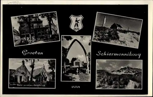 Ak Schiermonnikoog Friesland Niederlande, Leuchtturm, Wappen, Ortsansichten