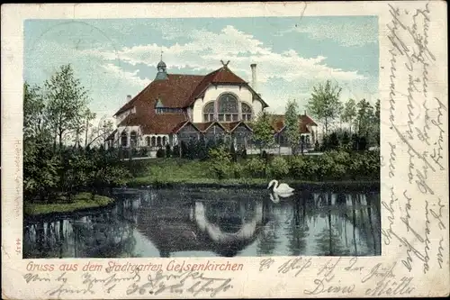 Ak Gelsenkirchen im Ruhrgebiet, Stadtgarten, Schwan