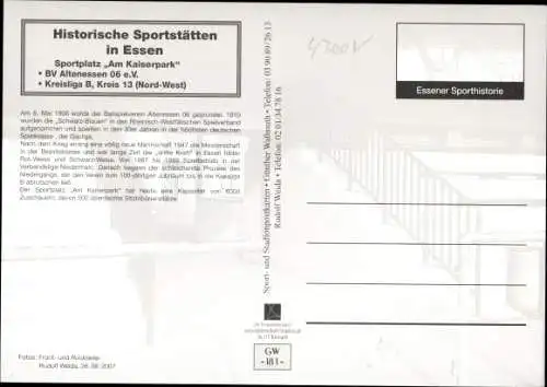 Ak Essen im Ruhrgebiet, Sportplatz am Kaiserpark, BV Altenessen 06 e. V.