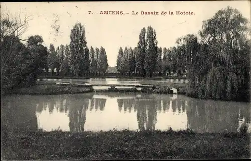 Ak Amiens Somme, Le Bassin de la Hotoie