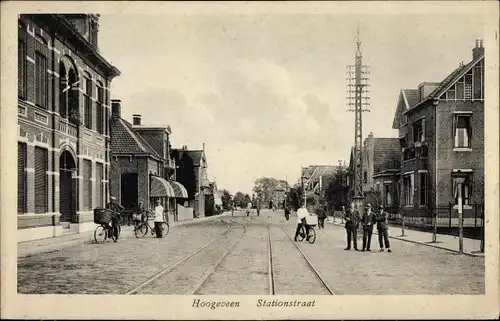 Ak Hoogeveen Drenthe, Stationstraat