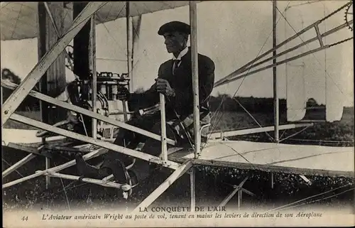 Ak La Conquete de l'Air, Aviateur Wright au poste de vol, Flugpionier, Fluggerät