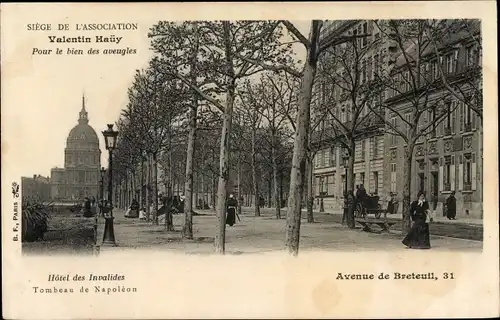 Ak Paris VII, Avenue de Breteuil, Hôtel des Invalides, Tombeau de Napoleon