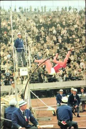Ak XVIII. Olympische Spiele Tokio 1964, Leichtathletik, Zehnkampf, Rein Aun beim Stabhochsprung