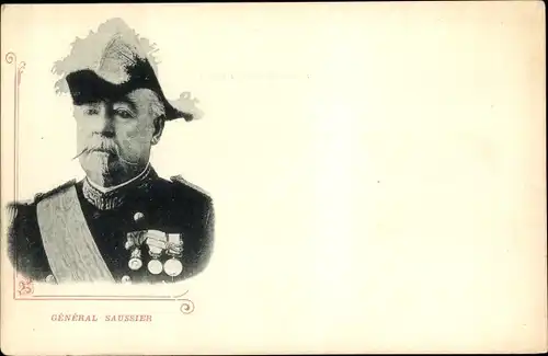 Ak General Félix Gustave Saussier, Portrait in Uniform, Orden