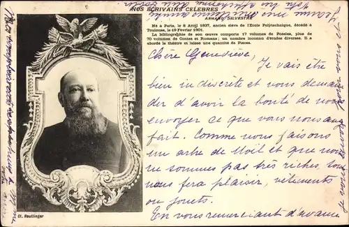 Ak Armand Silvestre, Französischer Dichter, Portrait