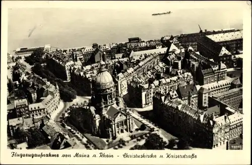 Ak Mainz am Rhein, Christuskirche und Kaiserstraße