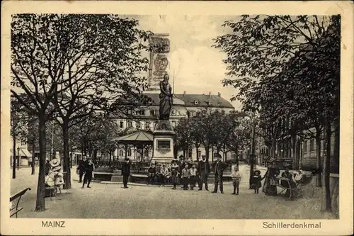 Ak Mainz am Rhein, Schillerdenkmal