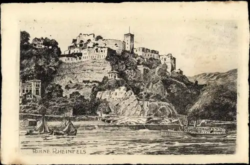 Künstler Ak Jander, Carl, St. Goar am Rhein, Burg Rheinfels