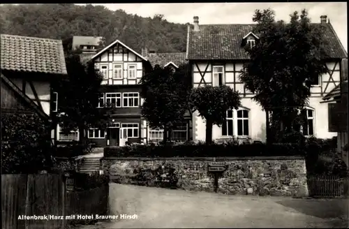 Ak Altenbrak Thale im Harz, Hotel Brauner Hirsch