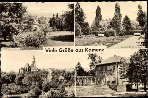 Ak Kamenz in Sachsen, Hutberg, Lessinghaus, Rosengarten, Reinhardsberg