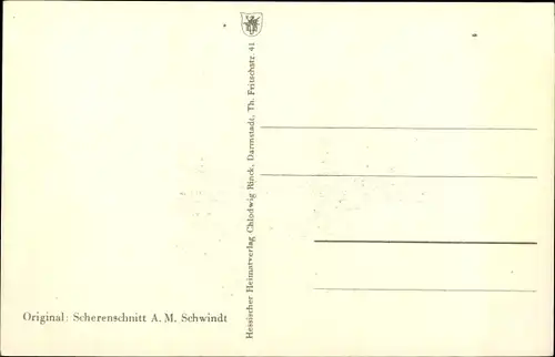 Scherenschnitt Ak Schwindt, A.M., Lahnstein im Rhein Lahn Kreis, Burg Lahneck