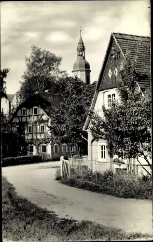 Ak Schönbach Görlitz, Ortsansicht, Kirche