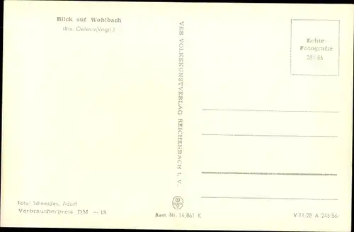 Ak Wohlbach Oelsnitz im Vogtland, Gesamtansicht