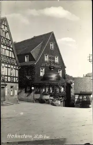 Ak Hohnstein in der Sächsischen Schweiz, Blick auf Gasthaus zur Sächsischen Schweiz