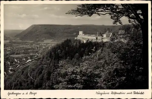 Ak Geislingen an der Steige, Burgruine Helfenstein mit Talsicht