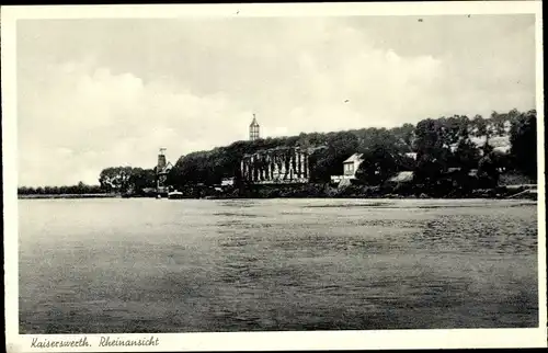 Ak Kaiserswerth Düsseldorf am Rhein, Rheinansicht