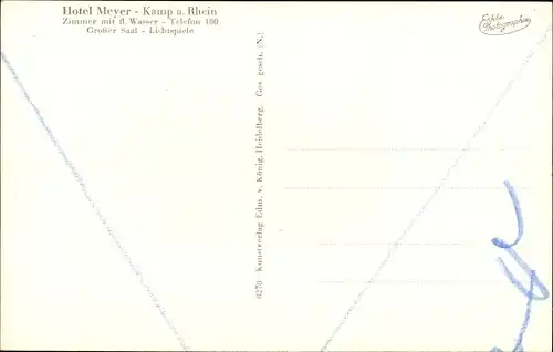 Ak Kamp Bornhofen am Rhein, Hotel Meyer
