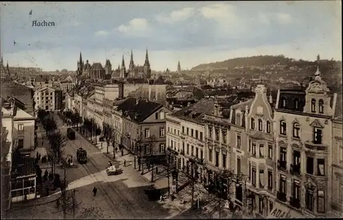 Ak Aachen in Nordrhein Westfalen, Straßenpartie in der Stadt