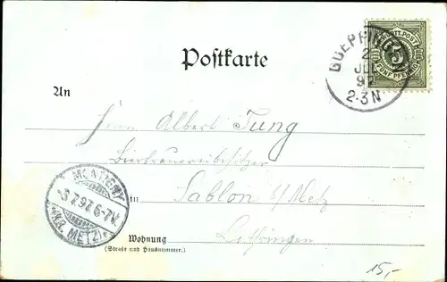 Litho Göppingen in Württemberg, Hohenstaufen, Latein und Realschule, Sauerbrunnen, Krankenhaus