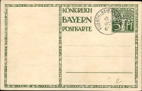 Ganzsachen Künstler Ak Diez, M., Prinzregent Luitpold von Bayern, 1821 bis 1911, Kutsche