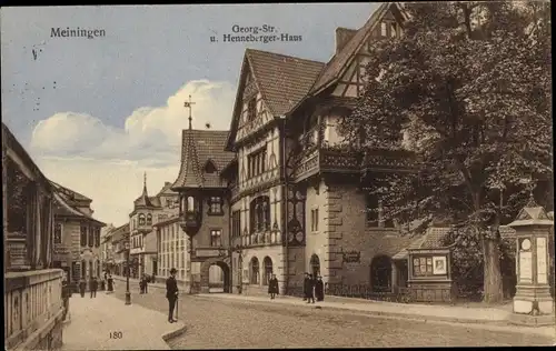 Ak Meiningen in Thüringen, Georgstraße, Henneberger Haus