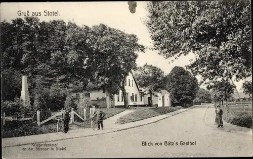 Ak Stotel Loxstedt in Niedersachsen, Kriegerdenkmal, Bätz's Gasthof