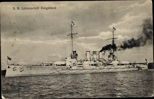Ak Deutsches Kriegsschiff, SMS Helgoland, Linienschiff