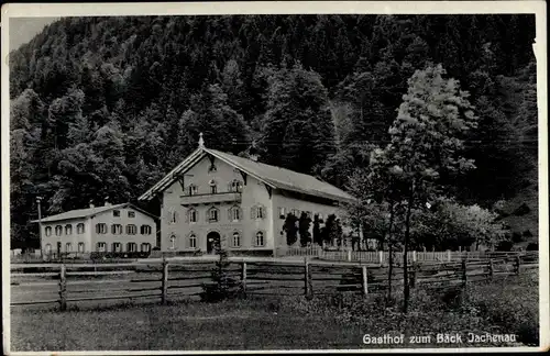 Ak Jachenau in Oberbayern, Gasthof zum Bäck