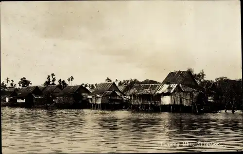 Foto Ak Tanjong Singapore, Pfahlbauten