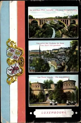 Ak Luxemburg, Rochers du Bock, Drei Eichen, Adolphsbrücke