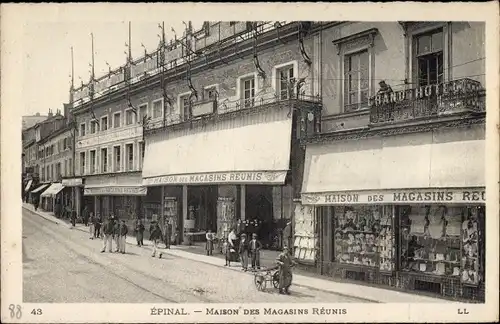 Ak Épinal Lothringen Vosges, Maison des Magasins Reunis, Geschäft, Grand Hotel