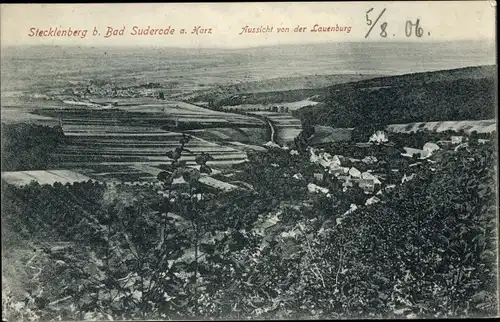 Ak Stecklenberg Thale im Harz, Aussicht von der Lauenburg