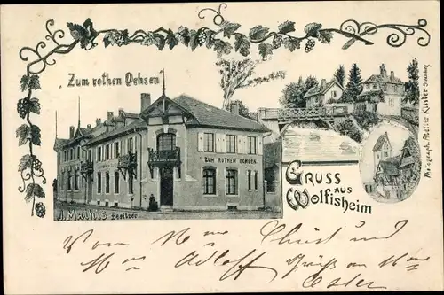 Ak Wolfisheim Elsass Bas Rhin, Gasthaus Zum roten Ochsen