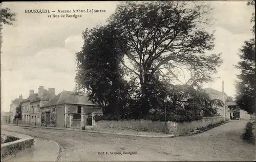 Ak Bourgueil Indre et Loire, Avenue Arthur le Jouteux, Rue de Restigué