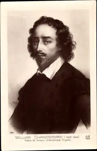 Künstler Ak Schriftsteller William Shakespeare, Portrait
