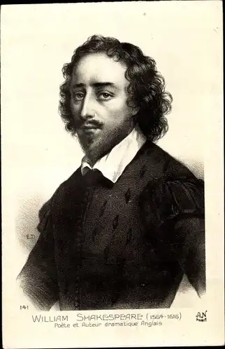 Künstler Ak Schriftsteller William Shakespeare, Portrait