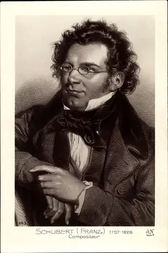 Ak Österr. Komponist Franz Schubert, Portrait