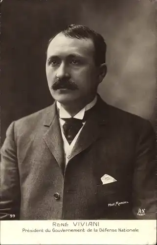 Ak Rene Viviani, President du Gouvernement de la Defense Nationale, Portrait