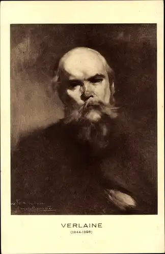 Künstler Ak Carriere, Schriftsteller Paul Verlaine, Portrait