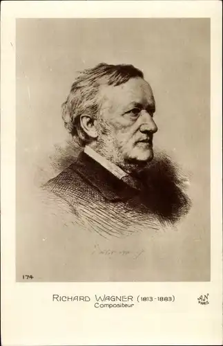 Ak Komponist, Dramatiker und Dichter Richard Wagner, Portrait