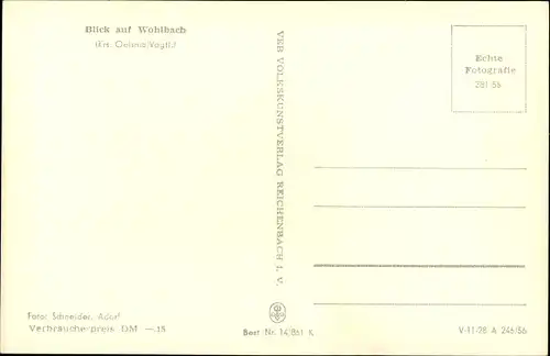 Ak Wohlbach Oelsnitz im Vogtland, Gesamtansicht